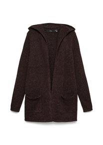 V&eacute;ro Moda Strickjacke VERO MODA "VMDOFFY LS OPEN HOOD CARDIGAN GA NOOS", Damen, Gr. S, windsor wine detail:with schwarz melange, Strick, Obermaterial: 94% Polyester, 3% Elasthan, 3% Nylon, meliert, regular fit Po-bedeckend, Rundhals, Strickjacken Strickjacke, Materialmix, regular fit