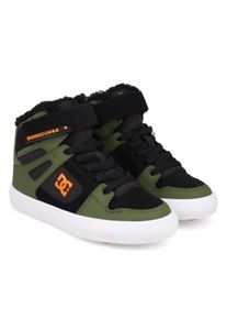 Winterboots DC Shoes "Pure High-Top Wnt Ev", M&auml;dchen, Gr. 7(39), olive, schwarz, Obermaterial: Leder [Kuh] / Futter: Textil / Au&szlig;ensohle: Gummi;, Schuhe Winterboots
