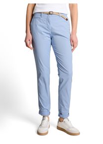 Chinohose Tom Tailor "Tom Tailor Chino", Damen, Gr. 40, L&auml;nge 30, blau (kentucky blau), Web, Obermaterial: 86% Baumwolle, 10% Polyester, 4% Elasthan. Futter: 100% Baumwolle, unifarben, schmal lang, Hosen Chinohose, mit G&uuml;rtel und Stretch