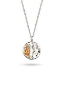 Kette mit Anh&auml;nger Elli "Halskette Anh&auml;nger Citrin Gelb 925 Sterling Silber" Gr. 45, silber, Halsketten, Damen, Silber 925 (Sterlingsilber), Kette mit Anh&auml;nger