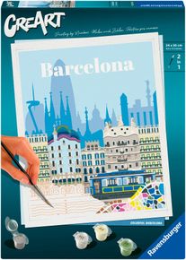 Malen nach Zahlen Ravensburger "CreArt, Farbenfrohes Barcelona", bunt, Malvorlagen, KinderB:24cm H:30cm, Malen nach Zahlen, Made in Europe, B:24cm H:30cm