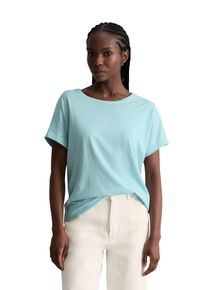 T-Shirt MARC O'POLO DENIM, Damen, Gr. XS, blau fog, Jersey, Obermaterial: 100% Baumwolle, relaxed fit normal, Rundhals, Umschlagbund, Shirts T-Shirt, relaxed aus Organic Cotton