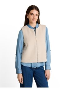 Fellimitatweste Tom Tailor, Damen, Gr. S, cold beige, Fleece, Obermaterial: 54% Polyamid, 46% Polyester. Futter: 100% Polyester, unifarben, regular fit h&uuml;ftbedeckend, Rundhals, Westen Fellimitatweste, mit Rei&szlig;verschluss