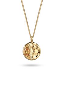 Kette mit Anh&auml;nger Elli "Halskette Anh&auml;nger Citrin Gelb 925 Sterling Silber" Gr. 45, gold, Halsketten, Damen, Silber 925 (Sterlingsilber), Kette mit Anh&auml;nger