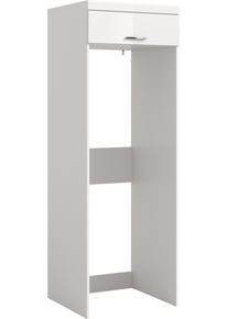 Waschmaschinenumbauschrank Welltime "SIENA, Breite 66 cm, f&uuml;r Waschmaschine & Trockner, 1 Klappe, MDF-Front", wei&szlig;, wei&szlig; hochglanz, B:66cm H:200cm T:68cm, FSC-zertifizierter Holzwerkstoff, MDF, Schr&auml;nke, Waschmaschinenumbauschrank, &Uuml;berbauschrank, Umbauschrank, Badschrank, Hauswirtschaftsschrank