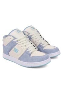 Sneaker DC Shoes "Manteca 4 Mid", Damen, Gr. 5,5(36,5), wei&szlig; (blau, wei&szlig;), Obermaterial:59.27% Leder, 40.73% Synthetikmaterial., Schuhe Sneaker