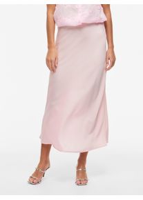 Maxirock Vila "VIELLETTE HW LONG SKIRT - NOOS", Damen, Gr. 40, rosa (cherry blossom), Web, Obermaterial: 100% Polyester, unifarben, Basic schmal wadenlang, R&ouml;cke Maxirock, Kunstfaser