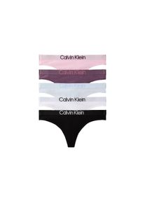 Tanga "THONG 5PK", Damen, Gr. S (36), 5 Stk., schwarz, classic wei&szlig;, plein air, vinta, Webqualit&auml;t, Obermaterial: 95% Baumwolle, 5% Elasthan, Calvin Klein Underwear, k&ouml;rpernah, Unterhosen Tanga, Mit elastischem Bund