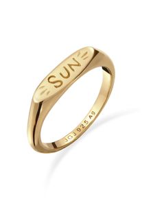 Siegelring Elli "Ring Siegelring Sonne 925 Sterling Silber vergoldet" Gr. 56, gold, Fingerringe, Damen, 56, Silber 925 (Sterlingsilber), Siegelring