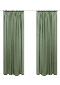 Gardine OTTO HOME "Fiete" Gr. 3, dunkelgr&uuml;n, B:140cm H:225cm, Polyester, Gardinen, Gardine, Leinen Optik, Sichtschutz, halbtransparent, einfarbig, Leinenoptik