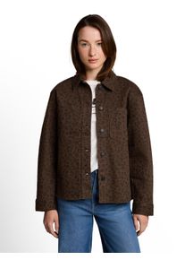 Langarmbluse Tom Tailor Denim, Damen, Gr. XS, wei&szlig;, neutral, Web, Obermaterial: 98% Baumwolle, 2% Elasthan, l&auml;ssig geschnitten h&uuml;ftbedeckend, Rundhals, Blusen Langarmbluse, mit Animal-Print