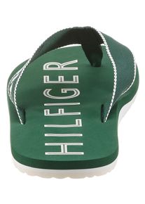 Zehentrenner Tommy Hilfiger "SPORTY HILFIGER BEACH SANDAL", Herren, Gr. 41, gr&uuml;n, Textil, Schuhe Zehentrenner, Sommerschuh, Strandschuh mit Kontrastbes&auml;tzen
