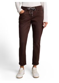 7/8-Hose Tom Tailor "Tom Tailor Tapered", Damen, Gr. 46, L&auml;nge 28, java schwarz braun, Web, Obermaterial: 92% Baumwolle, 5% Polyester, 3% Elasthan. Futter: 100% Baumwolle, 7/8-L&auml;nge, Hosen 7/8-Hose, mit Bindeband am B&uuml;ndchen