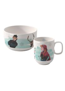 Villeroy & Boch Kindergeschirr-Set VILLEROY & BOCH "Fr&uuml;hst&uuml;cks-Set Disney Frozen 2er Set bunt", bunt, 2, Porzellan, Geschirr-Sets, Kindergeschirr-Set, Sp&uuml;lmaschinenfest, Mikrowellensicher