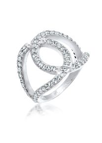 Silberring Elli "Ring Love Knots Kristalle 925 Silber" Gr. 56, wei&szlig;, Fingerringe, Damen, 56, Silber 925 (Sterlingsilber), Silberring