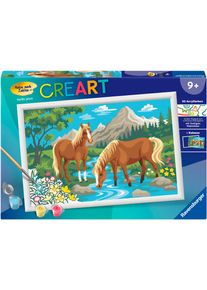 Malen nach Zahlen Ravensburger "CreArt, Pferde im Wasser", bunt, Malvorlagen, KinderB:32cm H:21,5cm, Malen nach Zahlen, Made in Europe, B:32cm H:21,5cm