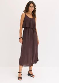 Maxikleid aus strukturierter Viskose, braun, Gr&ouml;&szlig;e 54, Viskose, bonprix