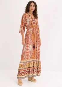 Maxikleid aus flie&szlig;ender Viskose, braun, Gr&ouml;&szlig;e 38, Viskose, bonprix