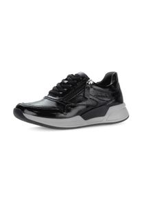 Keilsneaker ROLLINGSOFT, Damen, Gr. 36, schwarz, Lackleder, gl&auml;nzend, Schuhe Keilsneaker, Schn&uuml;rschuh, Halbschuh, Freizeitschuh mit seitlichem Rei&szlig;verschluss