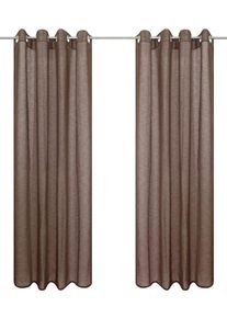 Gardine OTTO HOME "Fiete" Gr. 2, braun, B:140cm H:175cm, Polyester, Gardinen, Gardine, Leinen Optik, monochrom, basic, pflegeleicht, verschiedene Gr&ouml;&szlig;en