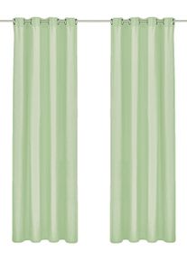 Vorhang OTTO HOME "Raja" Gr. 3, hellgr&uuml;n, B:140cm H:225cm, Polyester, Recyceltes Material, Gardinen, Vorhang, einfarbig, Einfache Montage, Pflegeleicht, &Ouml;sen, 2 er Pack, uni