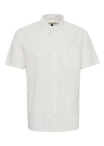 Kurzarmhemd Blend "Kurzarmhemd BHShirt", Herren, Gr. M, N-Gr, wei&szlig; (snow wei&szlig;), Obermaterial: 70% Baumwolle CO. 30% Leinen LI., Hemden Kurzarmhemd