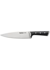 Kochmesser Tefal "Ice Force", schwarz (edelstahlfarben, schwarz), Klingenl&auml;nge 20cm, Edelstahl, Kochmesser, Kochmesser, Edelstahl, dauerhafte Leistungsst&auml;rke, Handschutz, Eish&auml;rtung