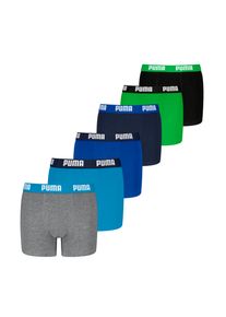 Boxershorts Puma "Puma BOYS EVERYDAY BASIC BOXERS 6P ECOM", Jungen, Gr. 170/176, gr&uuml;n (blau, gr&uuml;n), Obermaterial: 95% Baumwolle, 5% Elasthan, bedruckt, mehrfarbig, Unterhosen Boxershorts