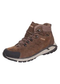 Wanderschuh Meindl "Meindl Menorca Walker Mid dunkelbraun", Herren, Gr. 44,5, braun (dunkelbraun), Mesh, Nubukleder, unifarben, Schuhe Wanderschuh, Weicher Lederabschluss f&uuml;r h&ouml;chsten Komfort beim Gehen