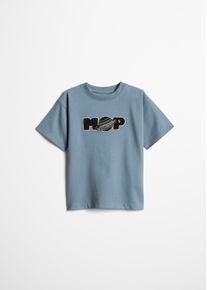 Marc O'Polo T-Shirt MARC O'POLO "Kn.-T-Shirt", Jungen, Gr. 92/98, storm, Jersey, Obermaterial: 100% Baumwolle, normal, Rundhals, Shirts T-Shirt, Mit Weltraum-Stickerei