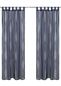 Gardine OTTO HOME "Dimona" Gr. 2, navy, B:140cm H:175cm, Voile, Polyester, Gardinen, Gardine, 2er-Set, Voile, Polyester, Wellen