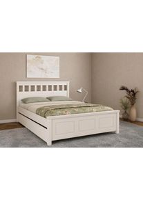 Bett OTTO HOME "Tillian, Bettgestell, Doppelbett, Bettkasten optional, Made in EU", wei&szlig;, B:149,6cm H:103,8cm L:213,1cm, Betten, Bett, aus massiver Kiefer in Kombination mit MDF, FSC, inklusive Lattnerost