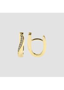 Adelia&acute;s Paar Creolen ADELIA&acute;S "Damen Ohrringe &iquest; Klappcreole aus 375 Gold mit Zirkonia", gold, Ohrringe, Damen, Paar Creolen