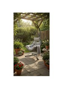 Acamp H&auml;ngesessel, Grau, Metall, Kunststoff, Uni, F&uuml;llung: Schaumstoff, Fleece,Schaumstoff, Fleece, 95x195 cm, wetterfest, Gartenm&ouml;bel, Gartenschaukeln, H&auml;ngesessel