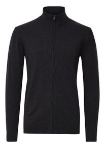 Strickjacke INDICODE "Strickjacke IDBadi", Herren, Gr. L, grau (charcoal mix), Obermaterial: 80% Baumwolle CO. 20% Polyamid PA., Strickjacken Strickjacke
