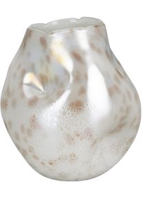 Tischvase CASABLANCA BY GILDE "Crumple, Dekovase", beige (creme), H:21cm &Oslash;:19cm, Glas, Vasen, Tischvase, Vase aus Glas, mit feiner Oberfl&auml;chenstruktur