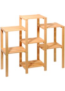 Blumenst&auml;nder Dobar "Blummentreppe", braun (holzfarben), B:97cm H:87cm T:31cm, Holzwerkstoff, Pflanzgef&auml;&szlig;e, Blumenst&auml;nder, Ma&szlig;e: 31x97x87 cm
