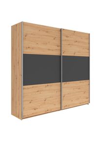 M&Ouml;BELIX M&ouml;belix , Graphitfarben, Eiche Artisan , Holzwerkstoff , 2 F&auml;cher , 218x210x59 cm ,