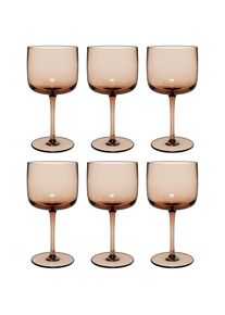 Weinglas "Weingl&auml;ser Like Glass 270 ml 6er Set", braun (clay), 6 tlg., Glas, LIKE. BY VILLEROY & BOCH, Trinkgef&auml;&szlig;e, Weinglas