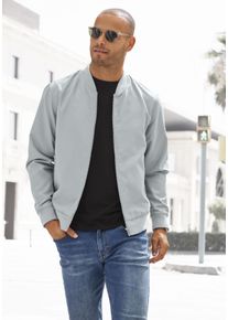 Bomberjacke John Devin "/ Blouson mit Rippkragen", Herren, Gr. L (52/54), grau, Web, Obermaterial: 100% Polyester. Futter: 100% Polyester, unifarben, regular fit h&uuml;ftlang, Rundhals, 2-Naht-&Auml;rmel Rippb&uuml;ndchen, Jacken Bomberjacke, Pilotenjacke / &Uuml;bergangsjacke mit Innentasche, regular fit