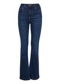 Regular-fit-Jeans Pulz Jeans "Jeans PZBECCA", Damen, Gr. 34, L&auml;nge 32, blau (dunkelblau denim), Obermaterial: 82% Baumwolle CO. 16% Polyester PES. 2% Elasthan EL., Jeans Regular-fit-Jeans