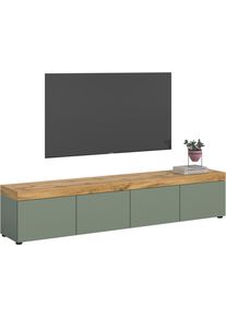 Lowboard OTTO HOME "MAMBO", smoke gr&uuml;n, wotan eiche nachbildung, B:200cm H:41cm T:37cm, Sideboards, Lowboard, Lowboard, TV Unterschrank, Tv-Schrank, Wohnzimmer