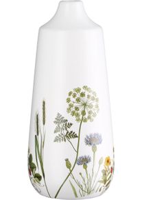 Bodenvase Gilde "Bodenvase Kegel Wild Flowers", wei&szlig;, B:14cm H:49cm T:14cm &Oslash;:14cm, Keramik, Vasen, Bodenvase