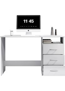 Schreibtisch BEGA OFFICE "Adria, Computertisch", wei&szlig;, B:123cm H:77cm T:50cm, Tische, Schreibtisch, Schubk&auml;sten rechts oder links montierbar, Breite 123 cm