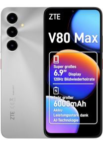 ZTE Smartphone "V80 Max", Energieeffizienz: A, stellar silber, 128 GB, Mobiltelefone, Smartphone