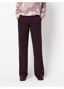 Stretch-Hose Toni "Jenny Wide Leg", Damen, Gr. 22, K-Gr, rot (wine), Web, Obermaterial: 70% Viskose, 25% Polyamid, 5% Elasthan, unifarben, weit kn&ouml;chellang, Hosen Stretch-Hose, bi-elastisch, f&uuml;r eine bequeme Passform