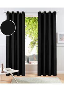 Vorhang OTTO HOME "Raja" Gr. 3, anthrazit, B:140cm H:225cm, Polyester, Recyceltes Material, Gardinen, Vorhang, einfarbig, Einfache Montage, Pflegeleicht, &Ouml;sen, 2 er Pack, uni