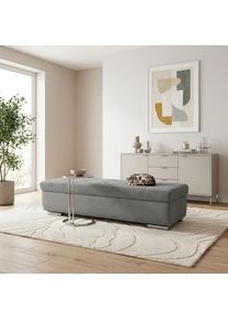Hocker OTTO HOME "Tornby 161 cm breit", grau, Hocker, B/H/T: 161cm x 41cm x 60cm, Chenille-Optik, 100% Polyester, Hocker, Gro&szlig;er Hocker mit Staufach, B:161cm H:41cm T:60cm