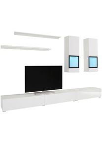 Wohnwand OTTO HOME "Baros", wei&szlig; (wei&szlig;, wei&szlig; hochglanz), B:270cm, Kastenm&ouml;bel-Sets, Wohnwand