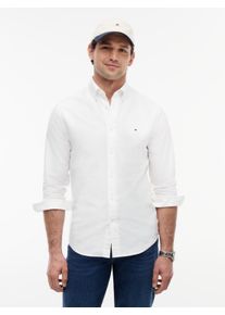 Langarmhemd Tommy Hilfiger "SOLID HERITAGE OXFORD Regular Fit", Herren, Gr. XL, N-Gr, wei&szlig; (optic wei&szlig;), Web, Obermaterial: 100% Baumwolle, regular fit, Manschette, Hemden Langarmhemd, Regular Fit Oxford Casual